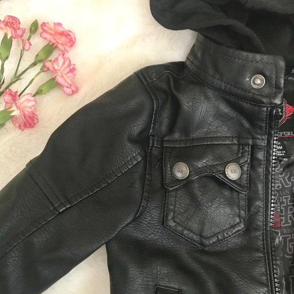 toddler faux leather Jacket - Picture 3 of 5